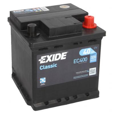 Exide Classic EC400 akkumulátor, 12V 40Ah 320A, J+ EU, magas